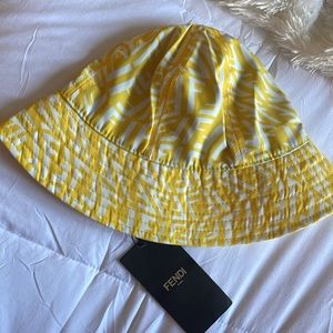 Yellow fendi bucket hat